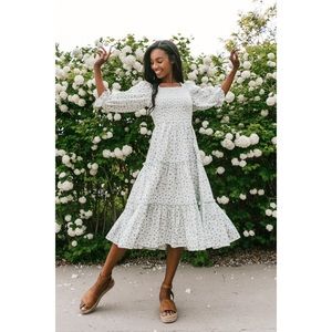 Ivy City Co. Madeline Floral Smocked Midi Dress sz XL